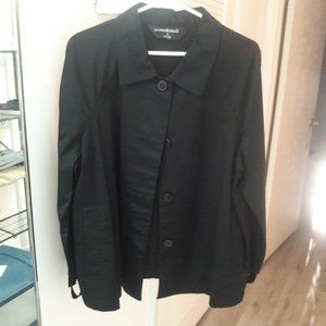 NORMA KAMALI Women's Sz 16 Black Cotton Lightweight Button-Up Jacket